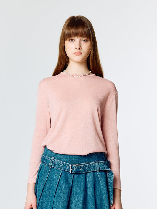 lartigent-ss-25-l15-knit-sleeve-tee-(pink)