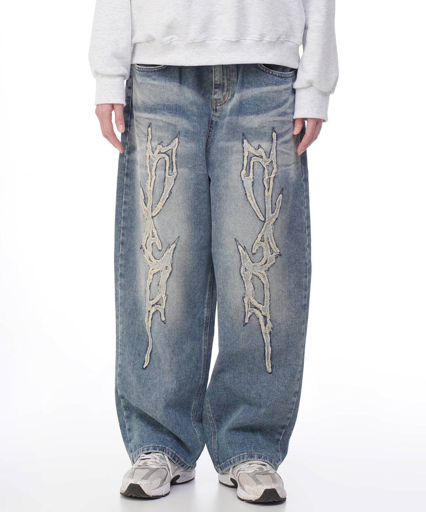 dxoh-fw-24-big-thunder-logo-denim-pants-(blue)