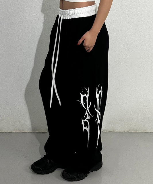 dxoh-fw-24-ob-color-scheme-thunder-logo-pants-black/white