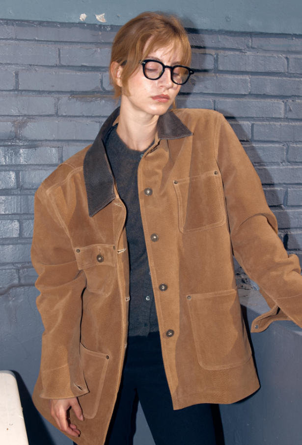 [THE FEU] FW 24 Suede padded jacket (Camel)