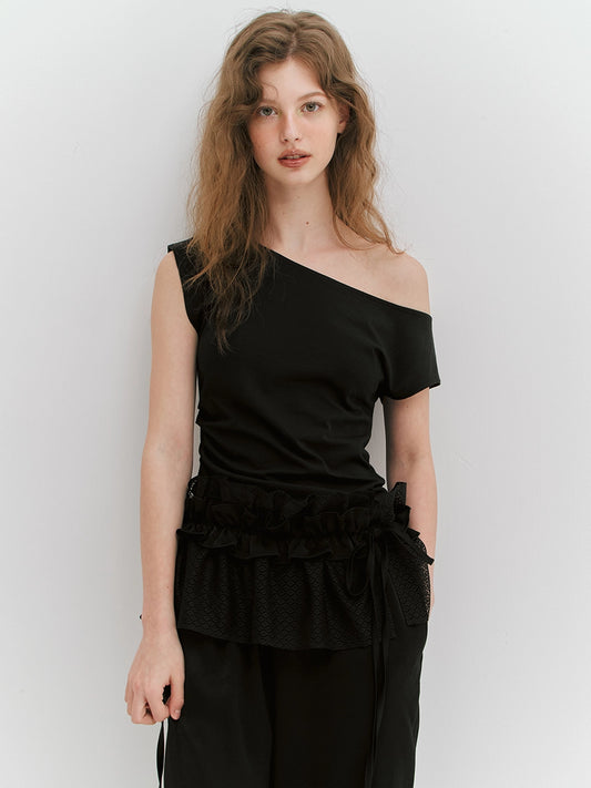 meenderi-ss-25-unbalance-shirring-sleeveless-black