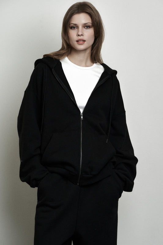 synerjyn-fw-24-plain-oversized-basic-zip-up-black