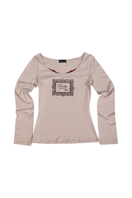 darling-you-are-bad-fw-24-lace-frame-tshirt-#beige