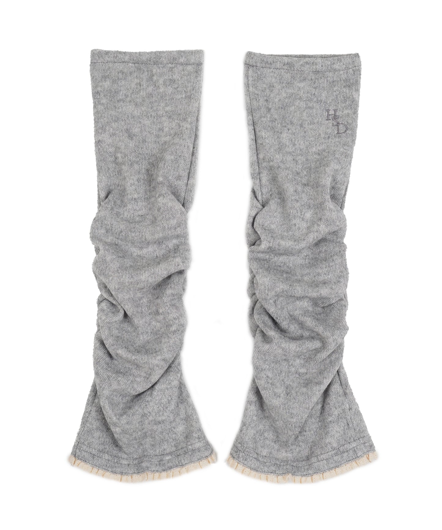 high-school-disco-fw-24-lace-shirring-wool-leg-warmer_gray