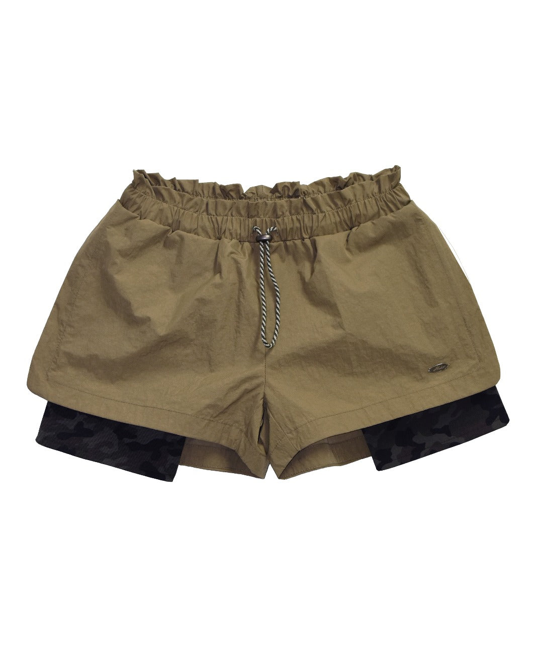 hetit-summer-24-camo-nylon-string-shorts-khaki