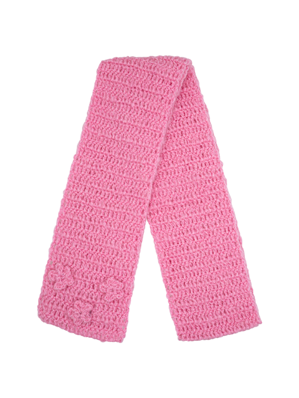 swingset-seasonless-flower-crochet-short-muffler-pink