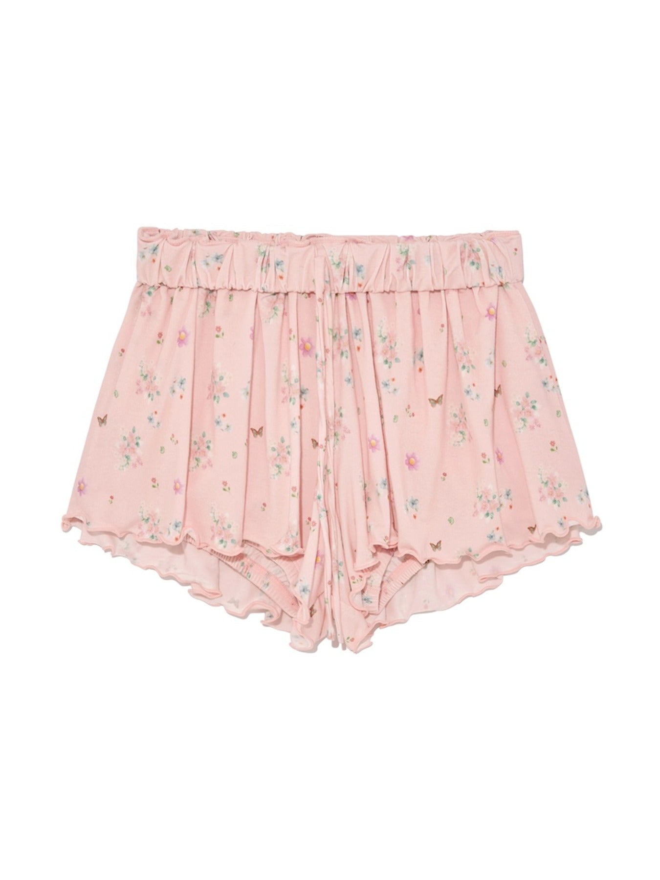 glowny-ss-25-twirl-flare-shorts-(pink-bouquet)