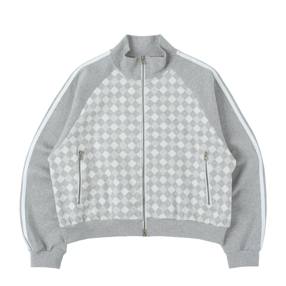 [SUNNECT] SS 25 Argyle Track Jacket - Grey