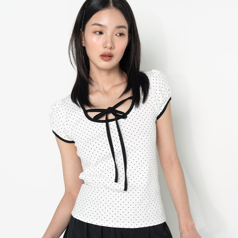 high-school-disco-ss-24-puff-sleeve-dot-ribbon-short-sleeve-tshirt-white