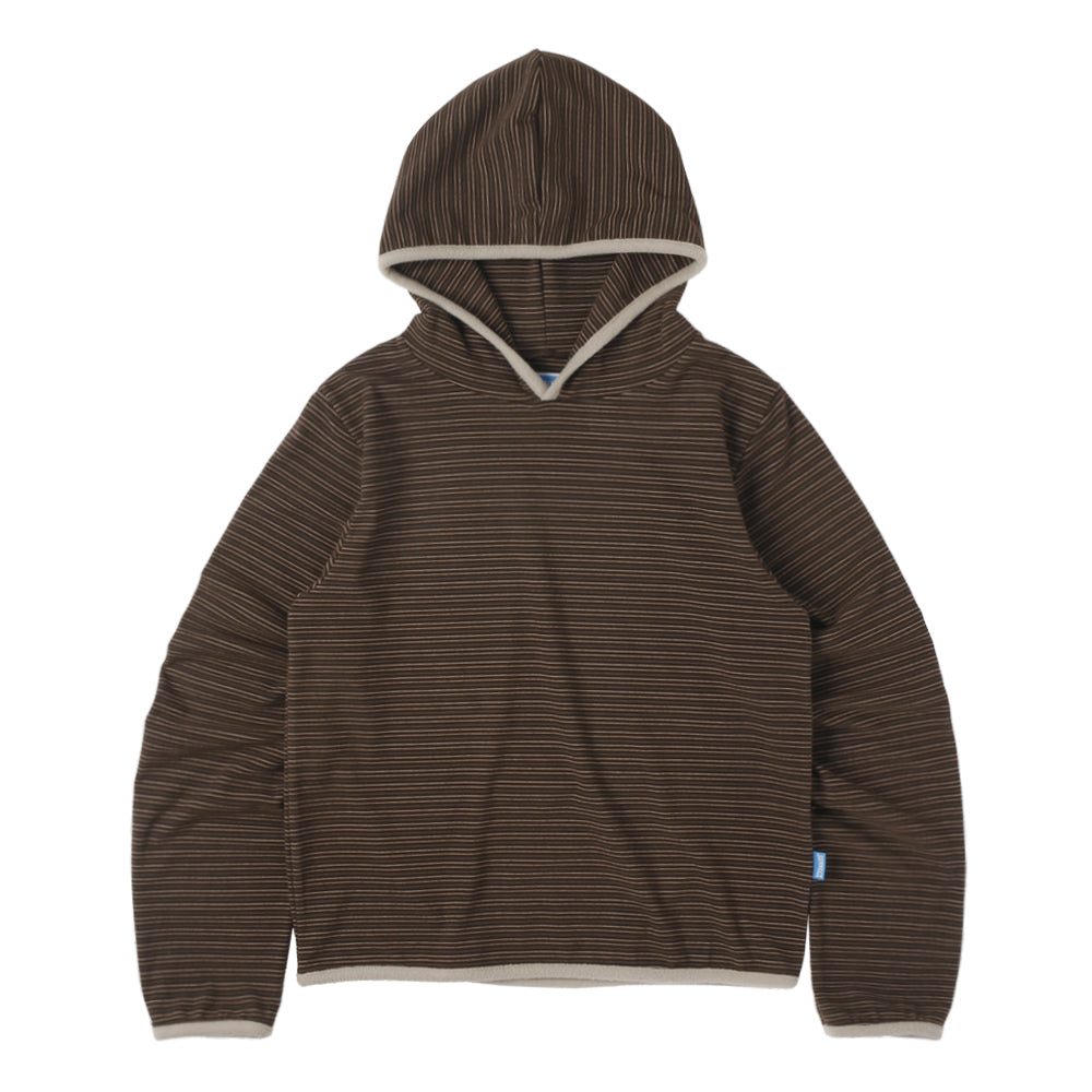 [SUNNECT] SS 25 Stripe Taped Hoodie - Brown