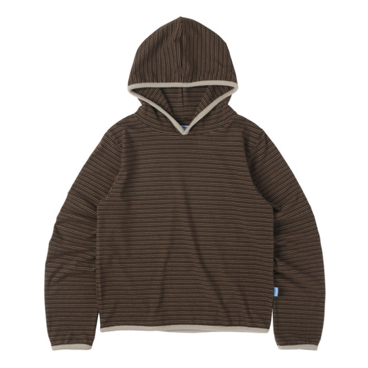 [SUNNECT] SS 25 Stripe Taped Hoodie - Brown