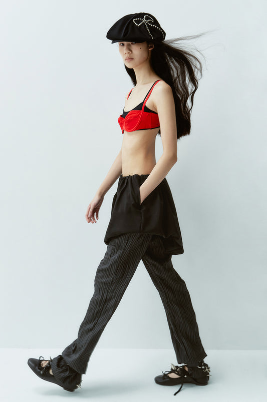 gimmetheyoung-ss-25-g_puff-drape-skirt-pants-/-black