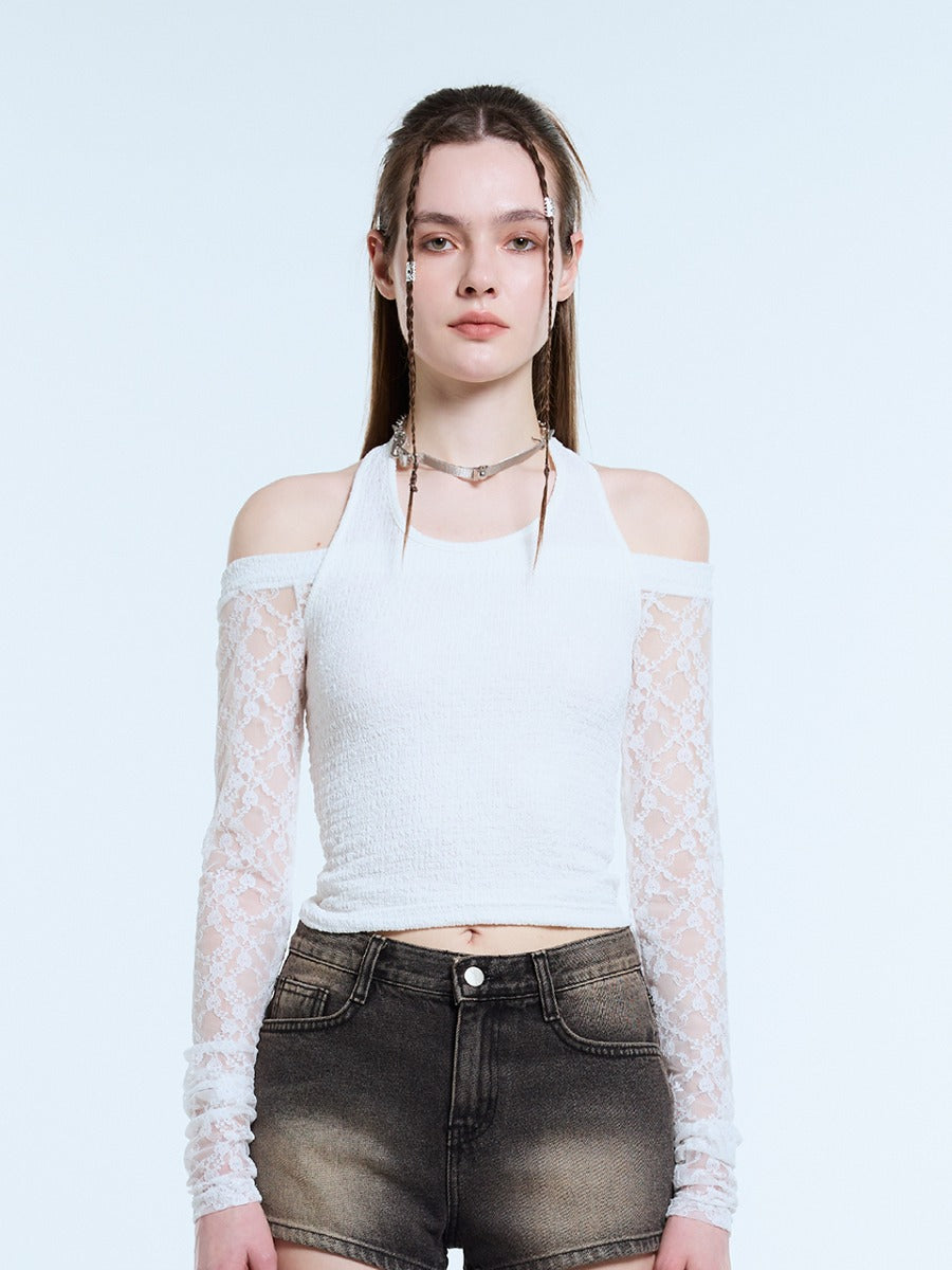 lartigent-ss-24-l11-halter-lace-top-setwhite