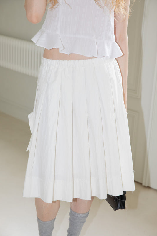 dimanche-summer-24-pleats-volume-midi-skirt-white