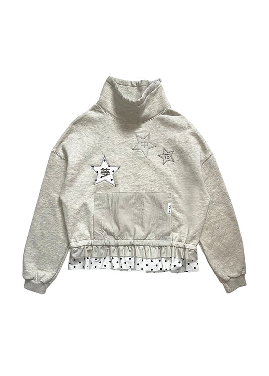 nofficialnoffice-fw-24-star-patch-high-neck-sweatshirt-oatmeal