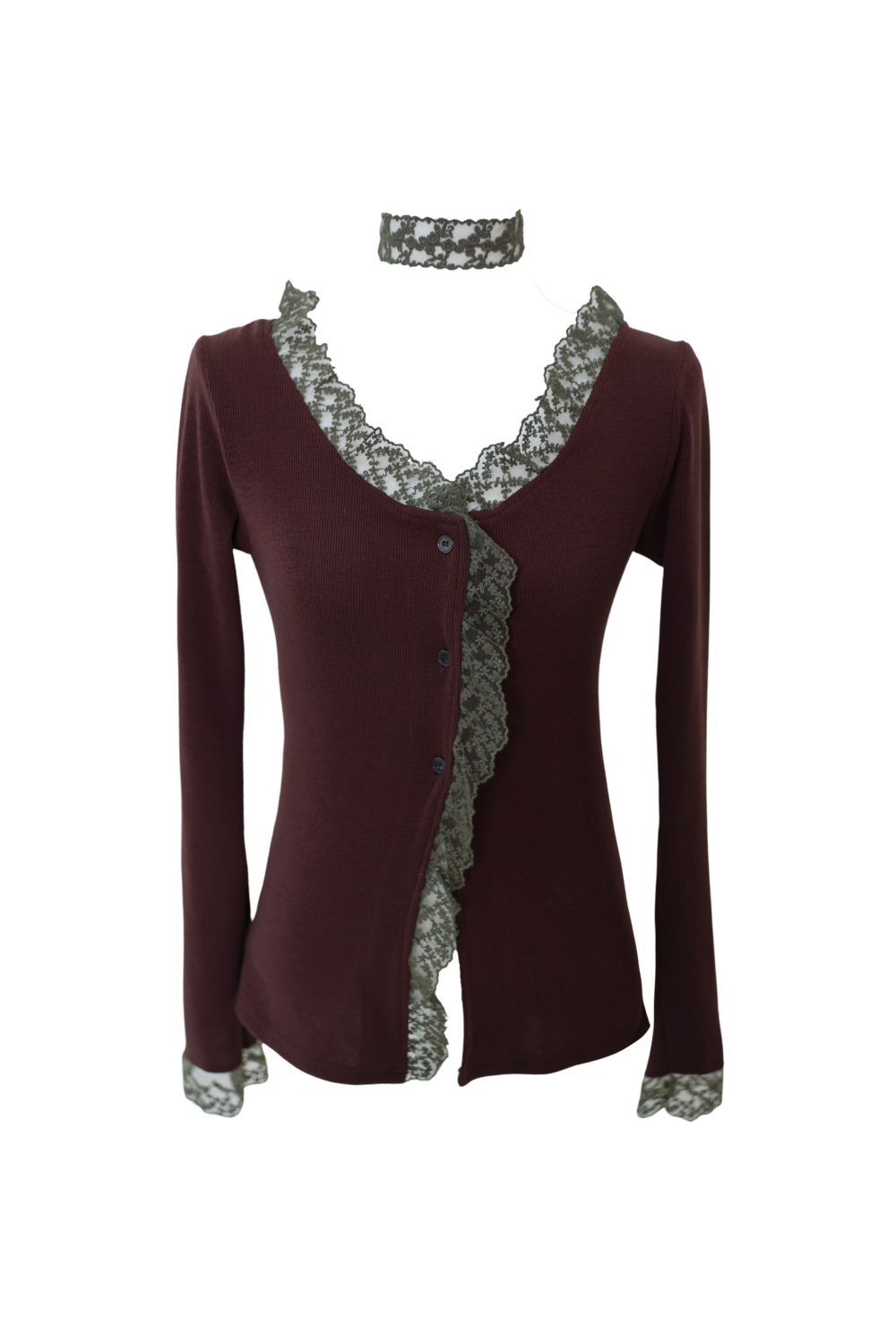 miae-fw-24-lace-choker-cardigan-set-(brown)