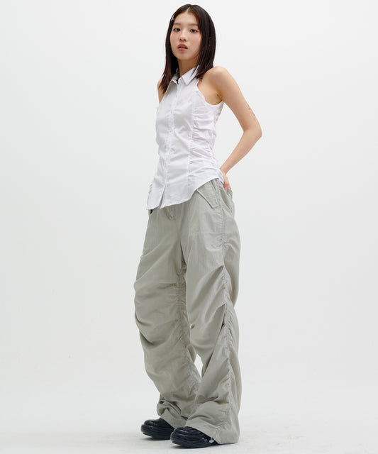 running-high-ss-24-shirring-nylon-parachute-pants-light-grey